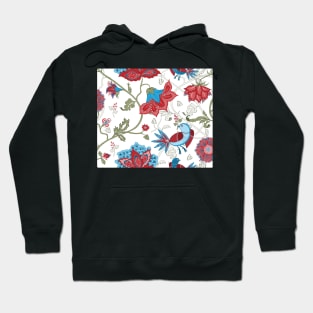 Exotic chintz with bird - white/multicolour Hoodie